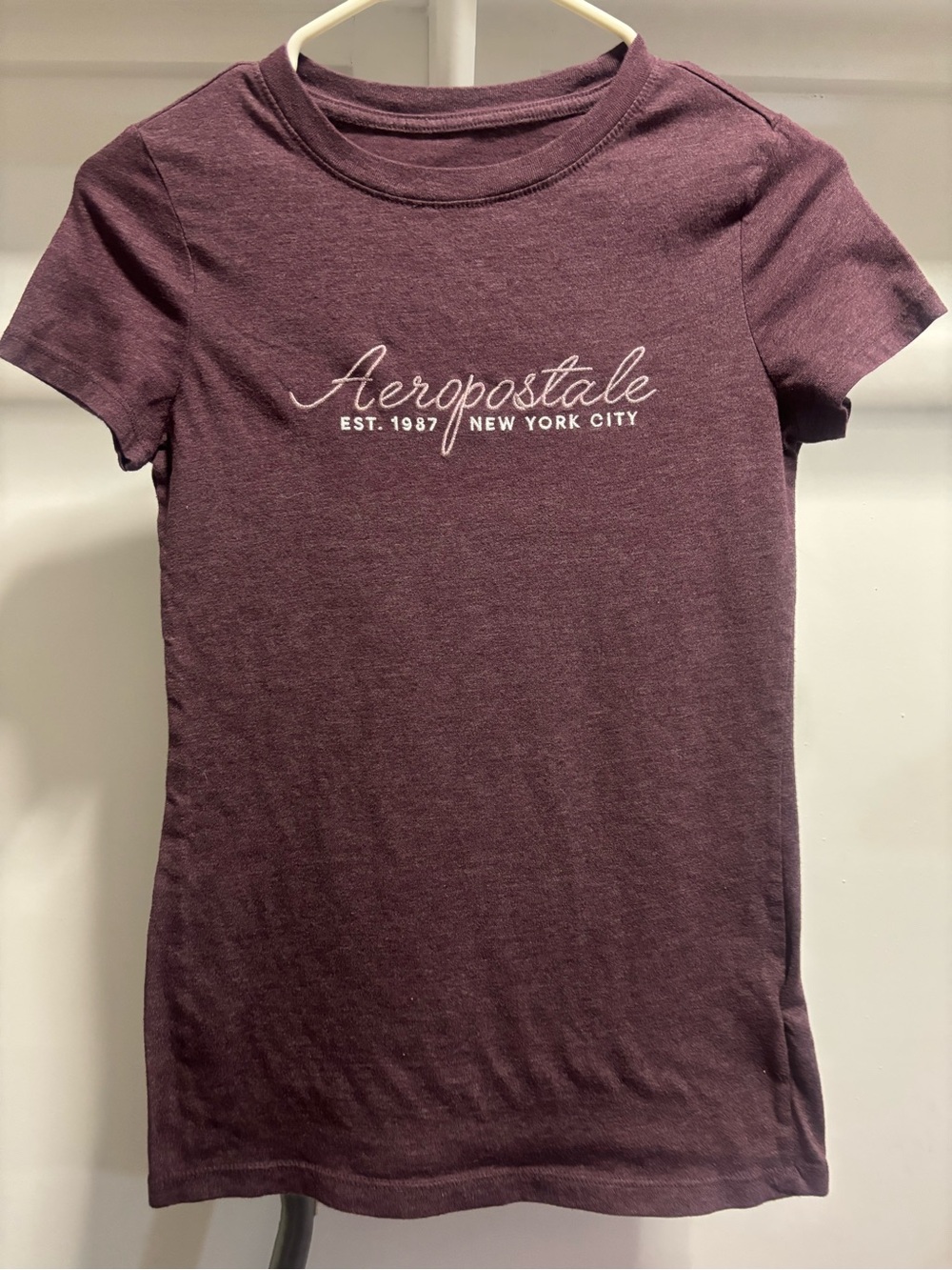 Aeropostale Plum Short Sleeve Logo Tee